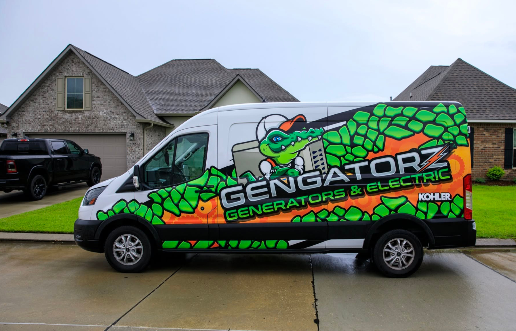 gengatorz van (1) A company branded pick up vehicle